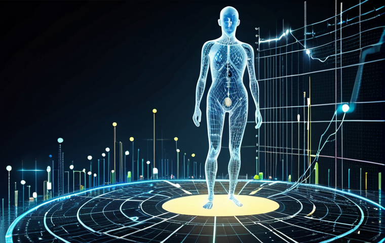 A futuristic, abstract visualization of a customer's digital footprint. A stylized human silhouette or transparent form is overlaid and surrounded by intricate, glowing digital data streams, lines, charts, and graphs, representing their online behavior and interactions. The scene conveys a deep understanding and "seeing through" of customer needs via advanced data analysis and digital traces. Dynamic lighting, tech aesthetics, a sense of insight and discovery.