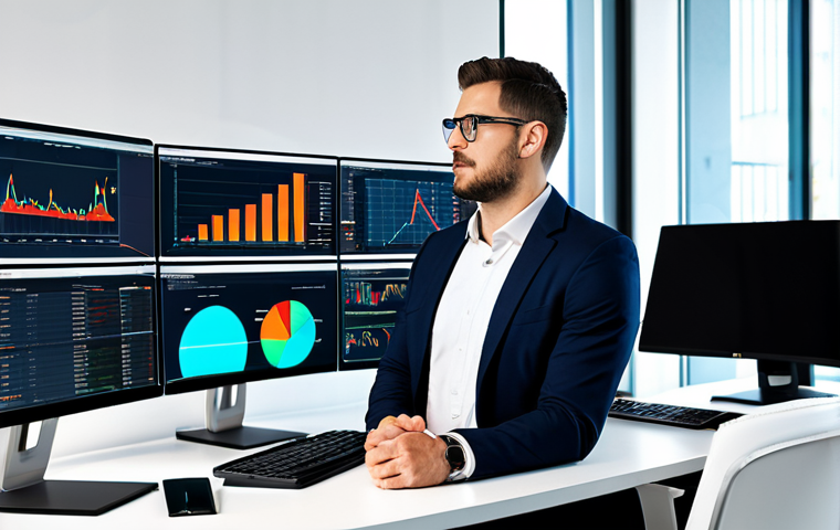 Data-Driven Insights**
"Professional data analyst at a modern workstation, reviewing customer analytics dashboards, visualizing market trends, charts and graphs displayed on multiple monitors, collaborative team environment, bright and clean office setting, business casual attire, perfect anatomy, safe for work, appropriate content, fully clothed, professional."
**