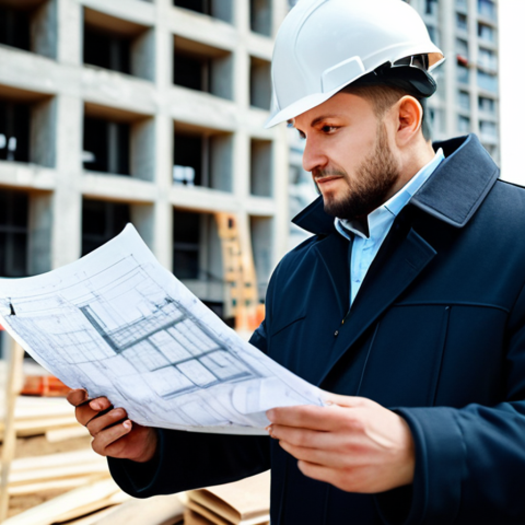 소비자 불만 관리 소프트웨어 비교 - **Image Prompt:** A professional architect, fully clothed in modest attire, reviewing blueprints at ...