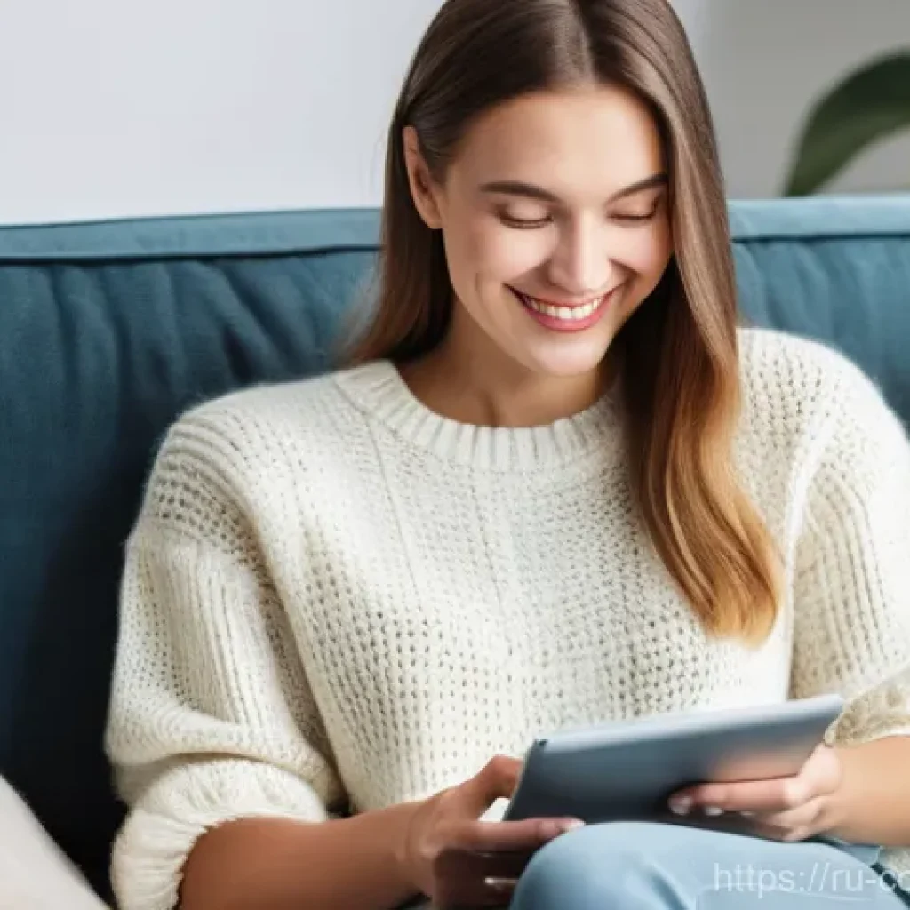 소비자 행동 데이터를 활용한 혁신적 디지털 서비스 사례 - **A personalized online shopping experience:**
    A cheerful young Russian woman, elegantly dressed...