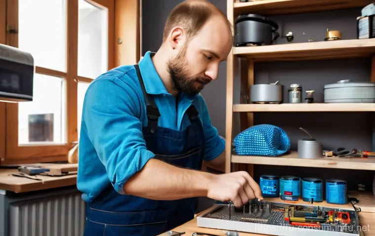 소비자전문기술사의 연봉 현황과 전망 - **Image Prompt:** A hyperrealistic, warm-toned indoor photograph of a focused Russian home appliance...