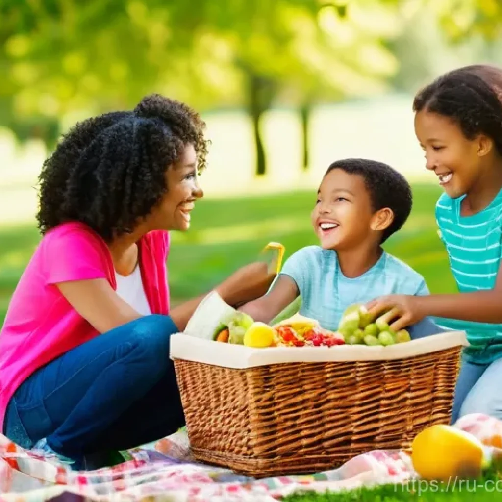 소비자중심 경영 도입 가이드 - **A joyful family picnic in a sunny park.**
    A diverse family of four, consisting of two parents ...