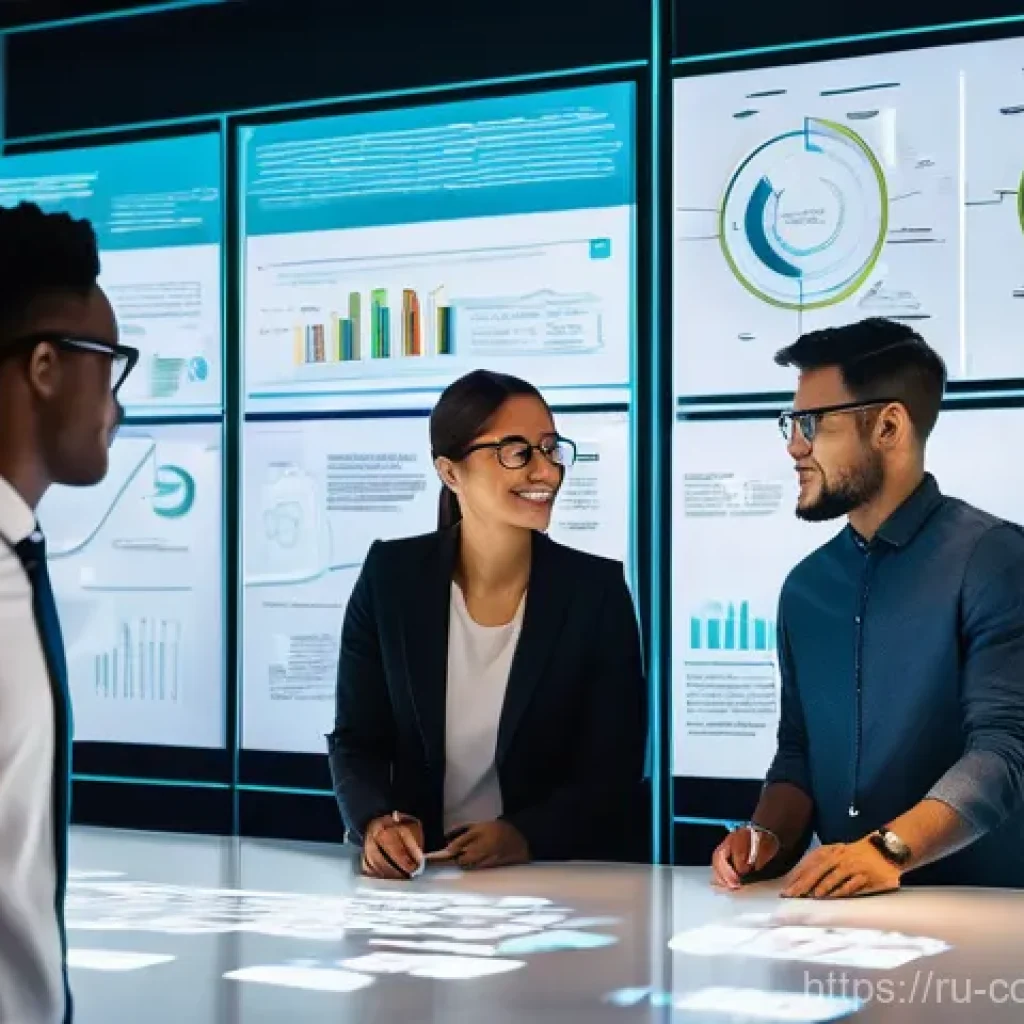 소비자 행동 데이터를 활용한 신제품 혁신 전략 연구와 분석 - **Prompt:** A diverse group of young, energetic professionals, including men and women of various et...