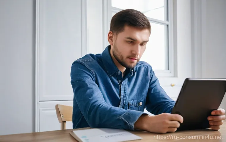 소비자 불만 처리와 문제 해결 사례 - **Prompt:** "A young adult, dressed in casual yet modest attire (like a long-sleeved shirt and jeans...