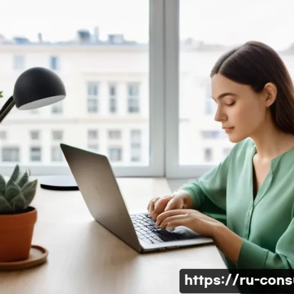 소비자 행동 데이터를 활용한 지속 가능성 혁신 전략 연구와 분석 - **Prompt:** A young, diverse Russian consumer (e.g., a woman in her late 20s to early 30s) is comfor...