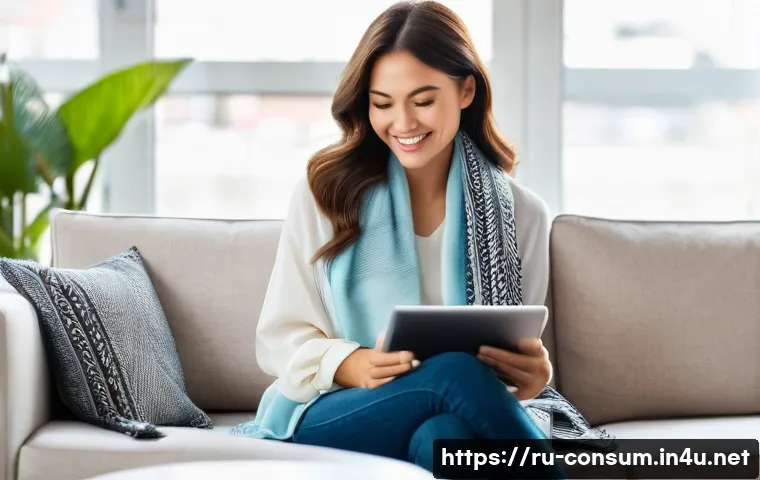 소비자 행동 데이터를 활용한 혁신적 디지털 서비스 사례 연구와 분석 - **Prompt 1: The Seamless Shopping Experience**
    A bright, clean, and modern living room. A happy,...