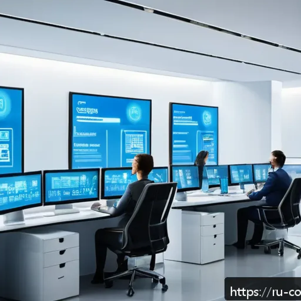 소비자 불만 처리 서비스 개선 방법 - A modern customer service center scene featuring a diverse team of professionals using AI-powered ch...